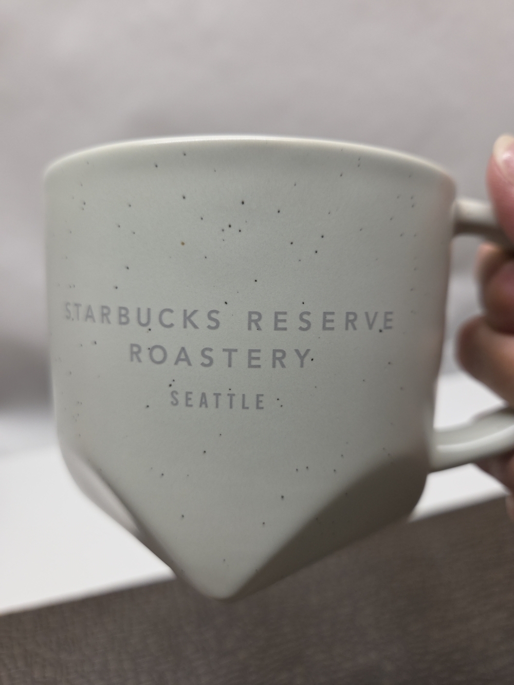 Starbucks Reserve Roastery Seattle Bevel Off Beige Ceramic Coffee Mug Cup 12oz